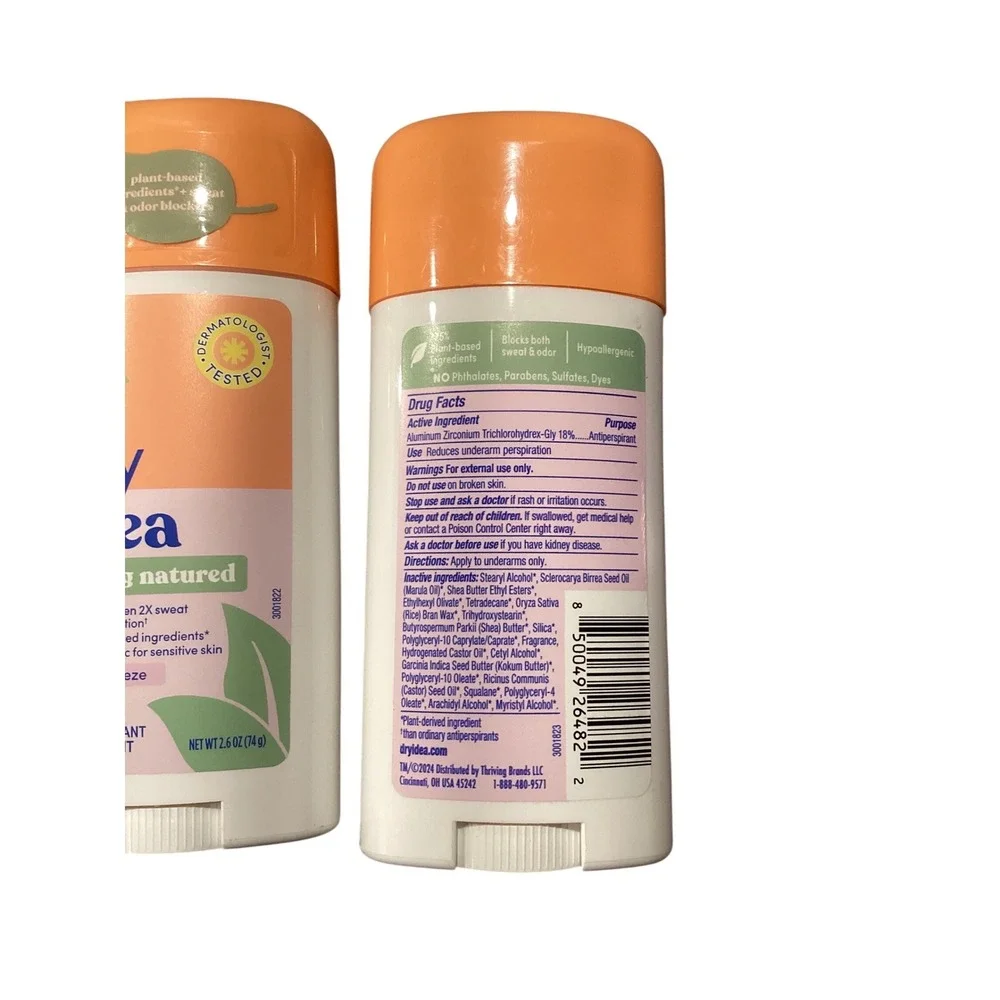 Dry Idea Strong Natured Antiperspirant Deodorant Fresh Breeze‎ 2.6oz 4 Pack